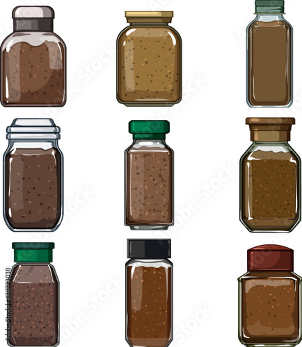 coffee soluble set cartoon. spoon powder, cinnamon instant, get process coffee soluble sign. isolated symbol vector illustration