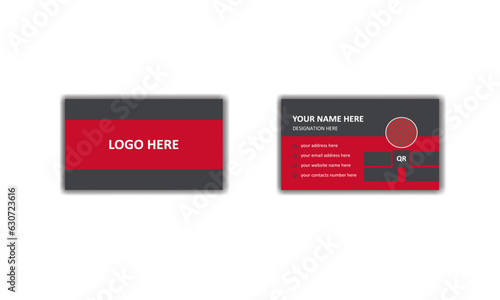 professional smart business card template.Red and Black.