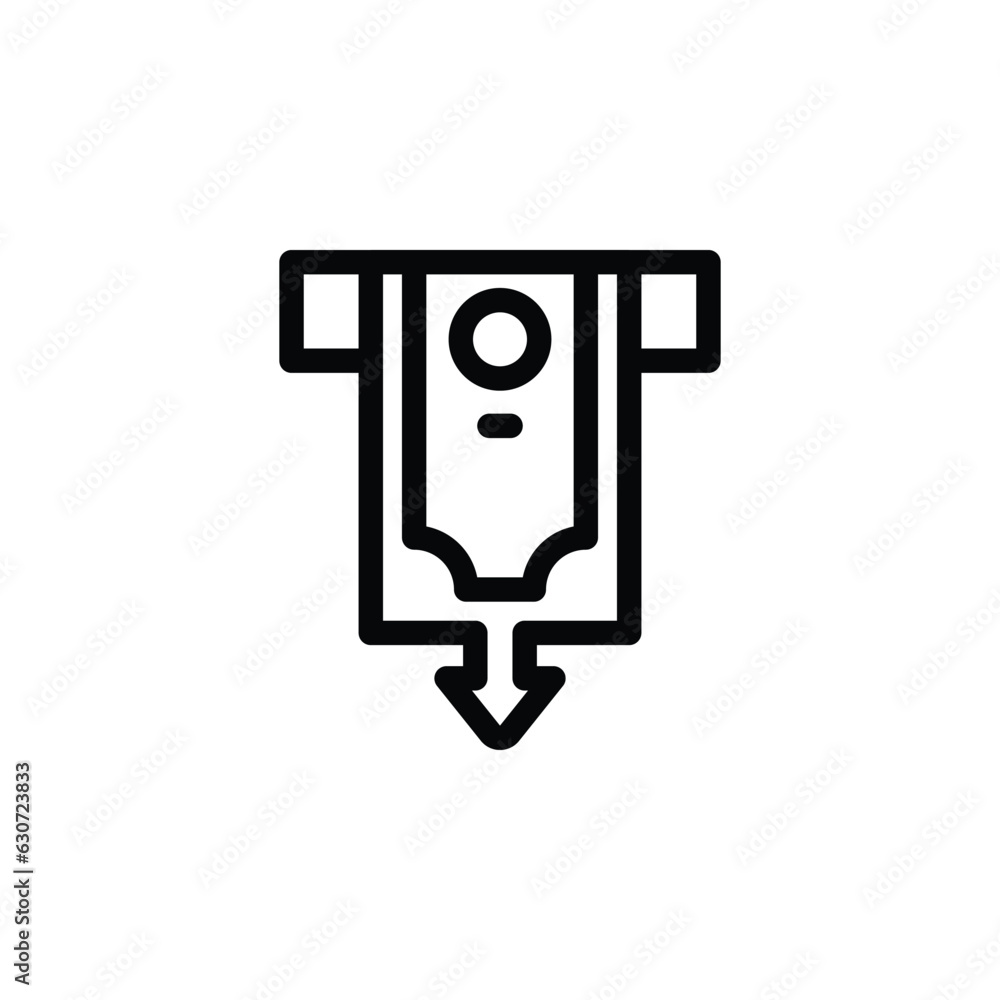 Money Withdrawal - Business Related Icon - Thin line, Outline - EPS Vector