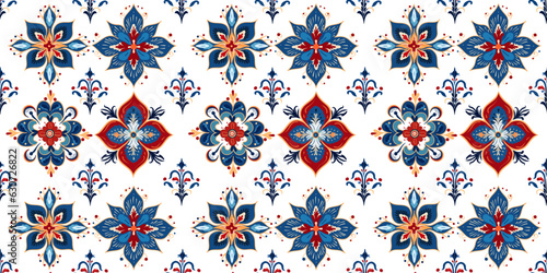 Seamless Azulejo tiles. Portuguese and Spain decor. ceramic tile. Seamless floral pattern.
 Vector hand drawn illustration
