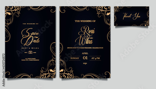 elegant wedding invitation cards set