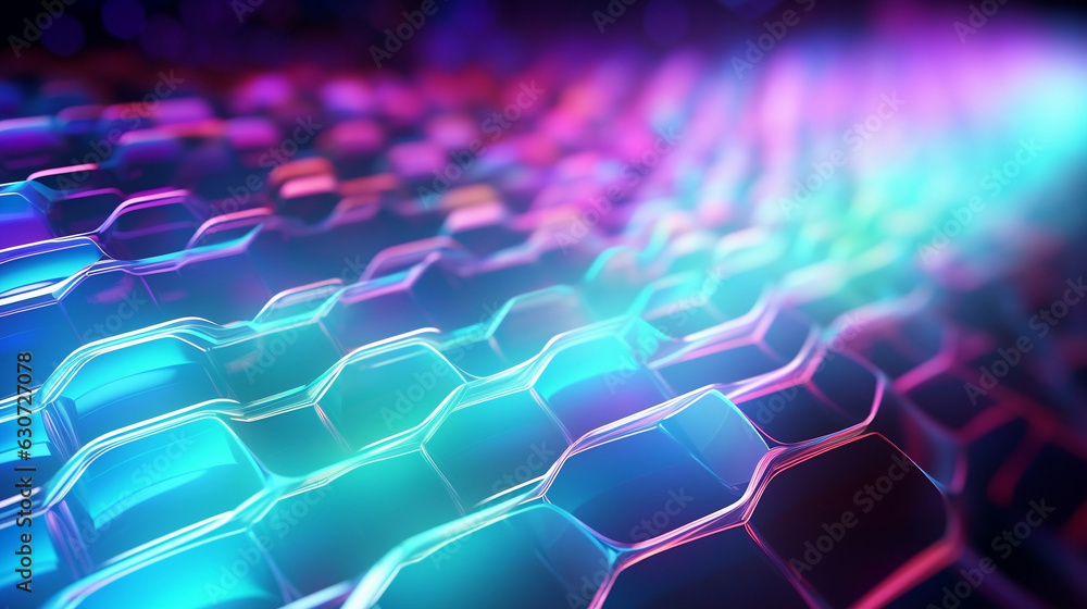 abstract blue background chromatic hexagons abstract blue background chromatic hexagons