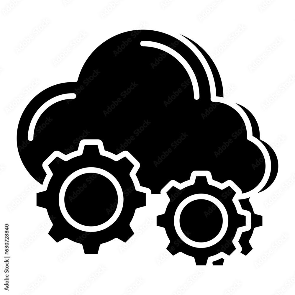 Conceptual linear design icon of cloud setting Conceptual linear design icon of cloud setting