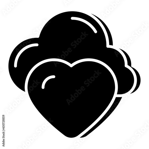 A linear design icon of favorite cloud