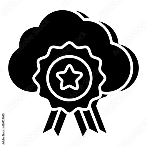 A linear design icon of cloud certification
