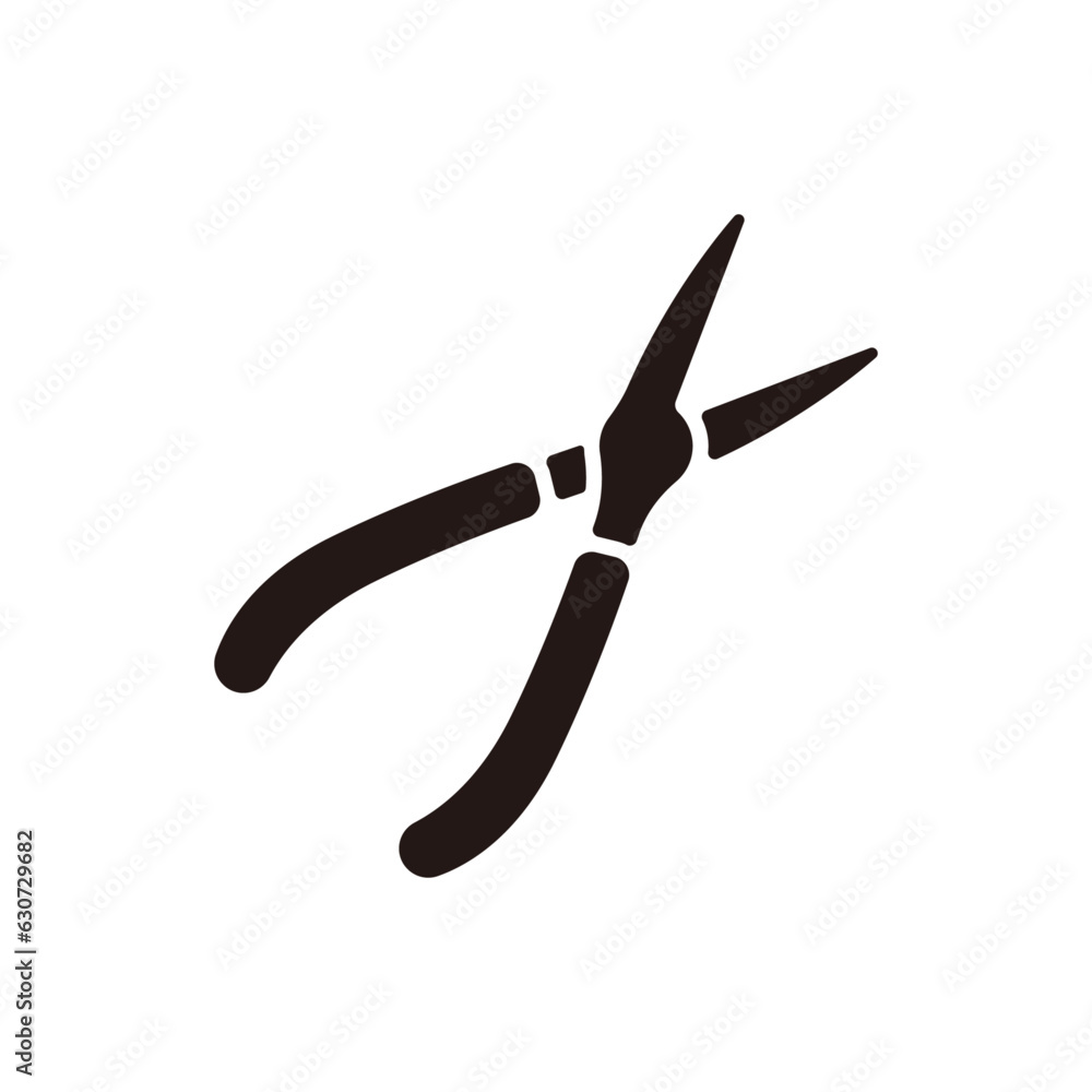 Lineman's pliers icon.Flat silhouette version. Lineman's pliers icon.Flat silhouette version.