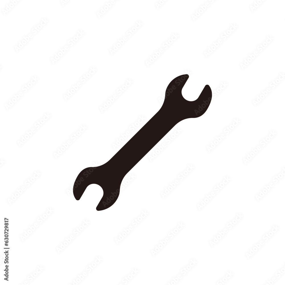 Wrench icon.Flat silhouette version. Wrench icon.Flat silhouette version.