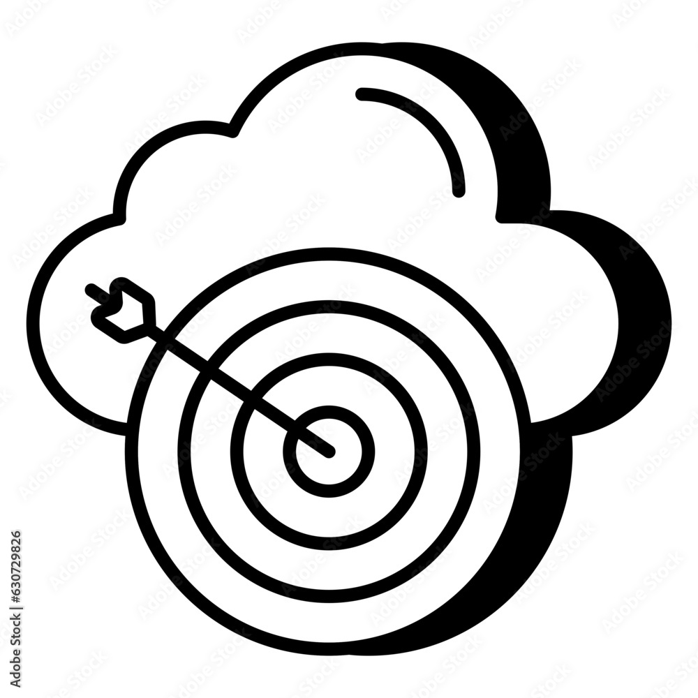 An icon design of cloud target An icon design of cloud target