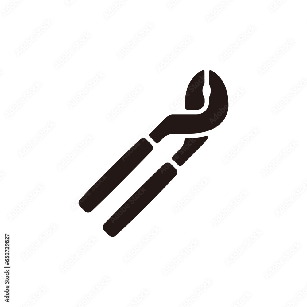 Water pump pliers icon.Flat silhouette version. Water pump pliers icon.Flat silhouette version.