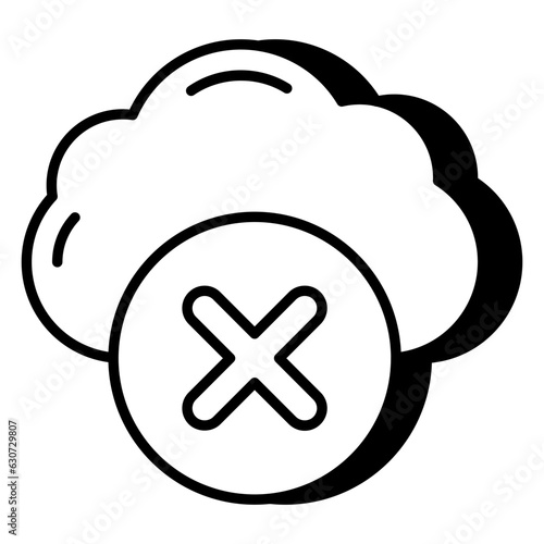 Premium download icon of no cloud