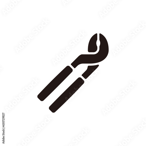Water pump pliers icon.Flat silhouette version.