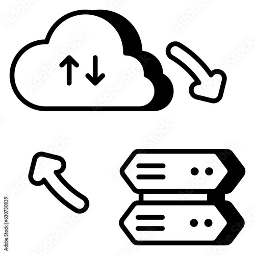 A unique design icon of cloud server