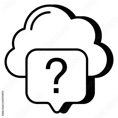 Modern design icon of cloud unknown chat