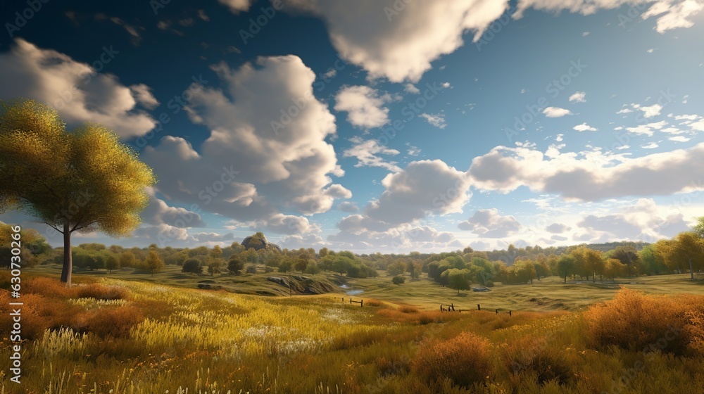 Obraz premium landscape, scenery, vista, view, panorama, horizon, countryside, nature, terrain, rural, picturesque, outdoors, environment, beauty, scene, countryside, country, natural, picturesque, scenery, vista,