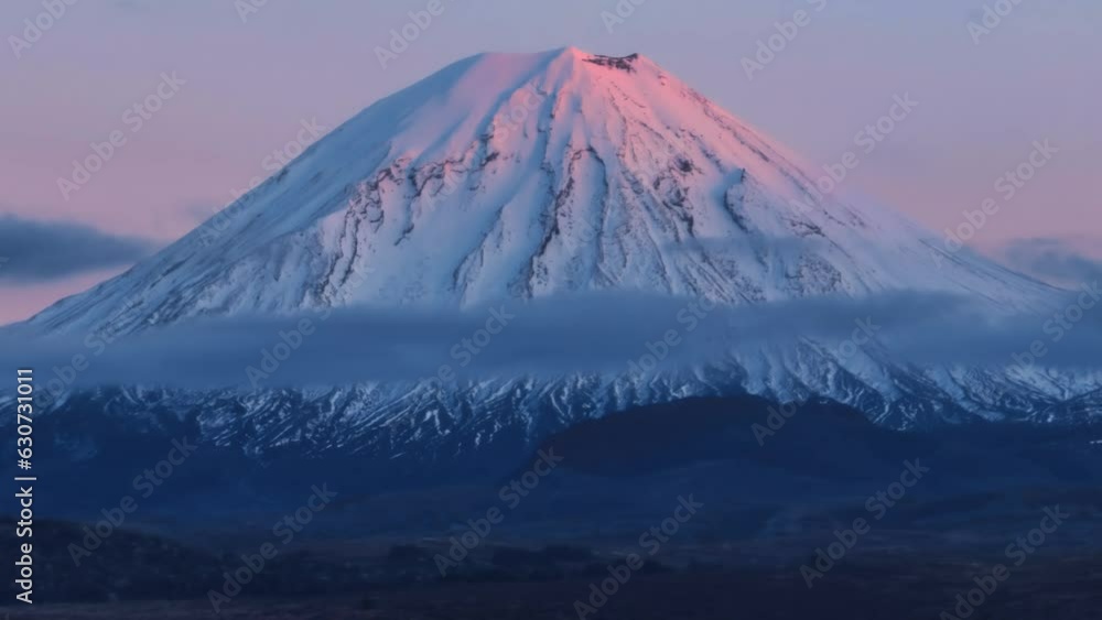 Aerial: Mount Ngauruhoe in Tongariro National Park, New Zealand Aerial: Mount Ngauruhoe in Tongariro National Park, New Zealand