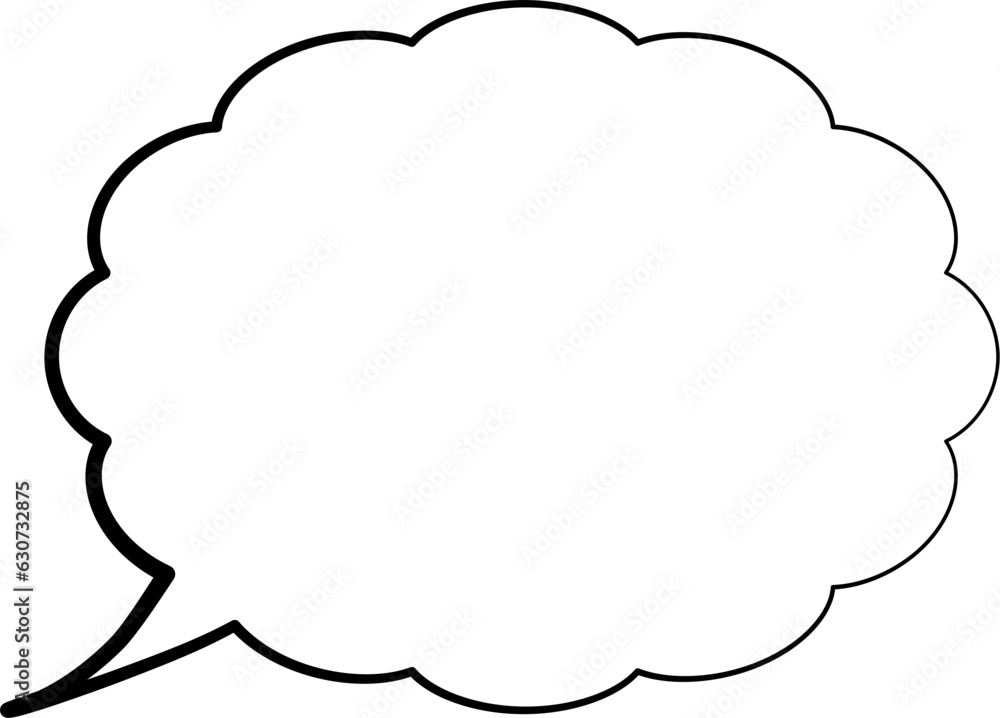 Speech bubble clipart, text box, comic bubble doodle