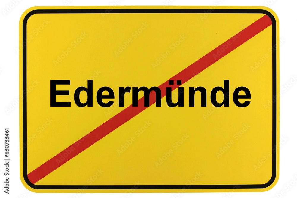 Illustration eines Ortsschildes der Gemeinde Edermünde in Hessen Illustration eines Ortsschildes der Gemeinde Edermünde in Hessen