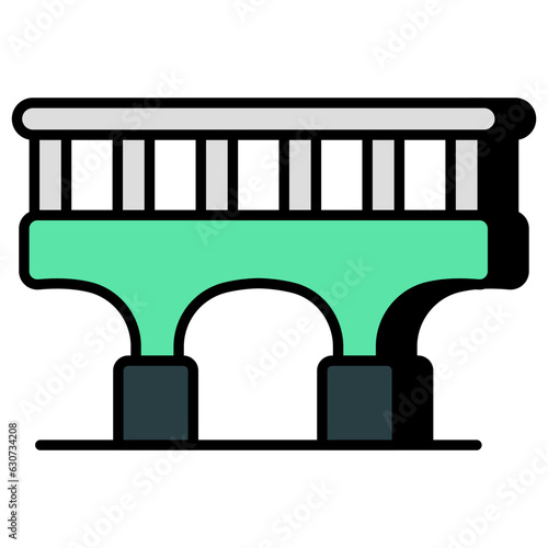Editable design icon of bridge