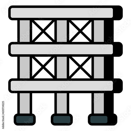A flat vector design of scaffolding 