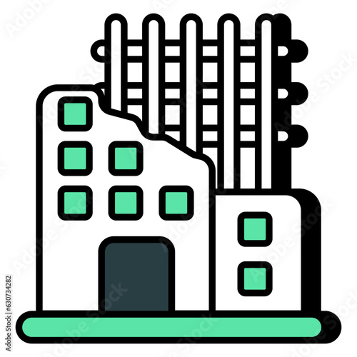 Vector design of building scaffolding, flat icon