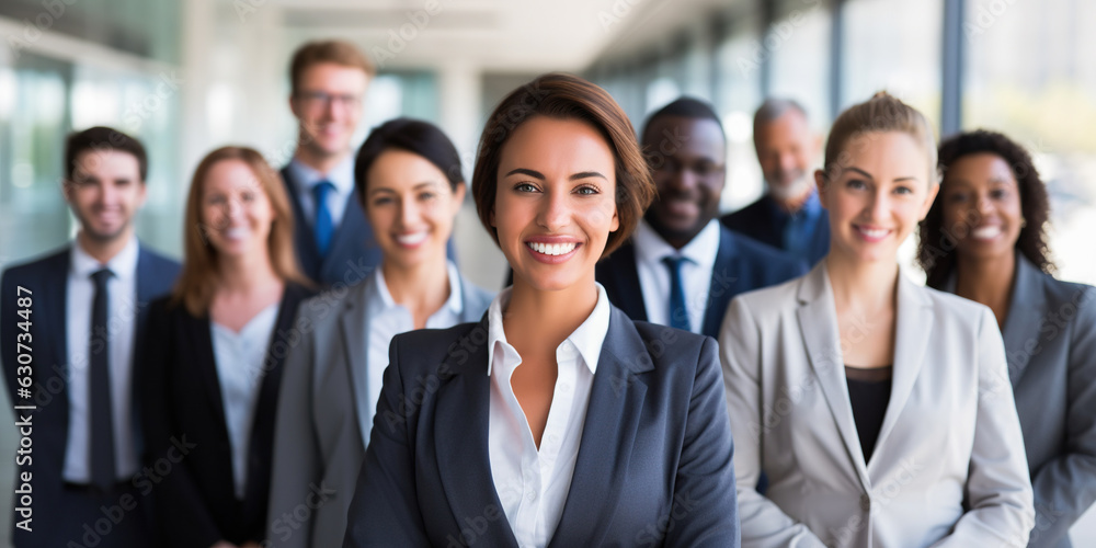 portrait of a businesswoman with team on the office portrait of a businesswoman with team on the office