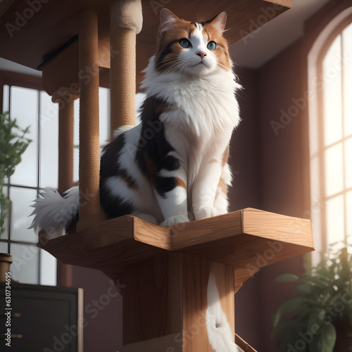 calico cat on the window