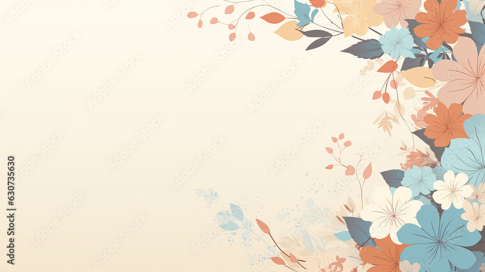 Autumnal Equinox holiday background, beige pastel colors. place for text. Hello, Autumn.