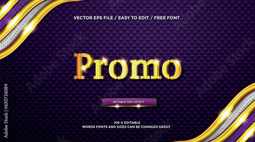 luxury promo gold 3d text effect text style