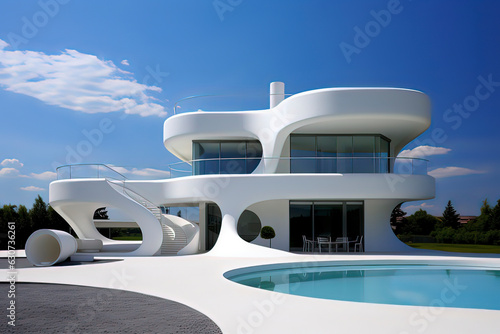 Minimalist Villa Design. AI technology generated image © onlyyouqj