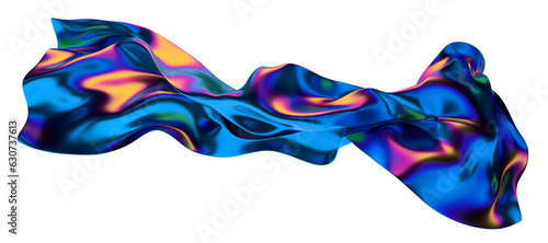 Abstract iridescent shape  3d render