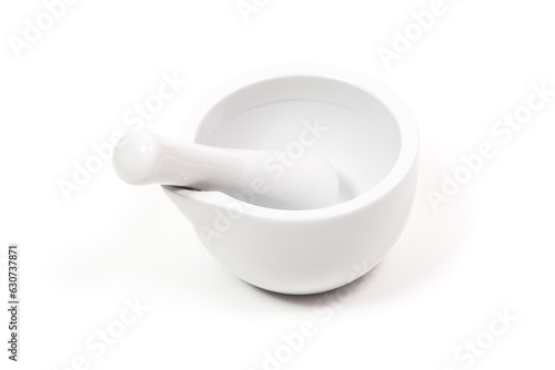 white porcelain mortar and pestle set