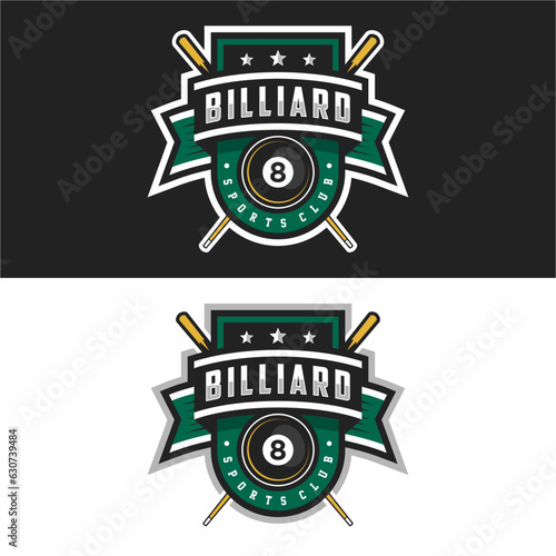 Billiard Sports Team Club Logo Championship Tournament Template Vector