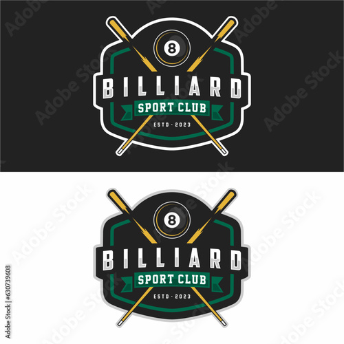 Billiard Sports Team Club Logo Championship Tournament Template Vector