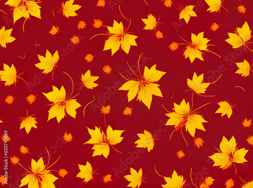 Floral autumn backdrop: red yellow leaves vintage.