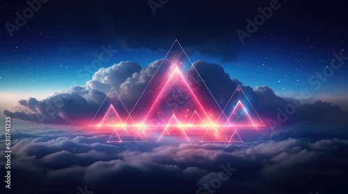 Abstract triangle in the clouds