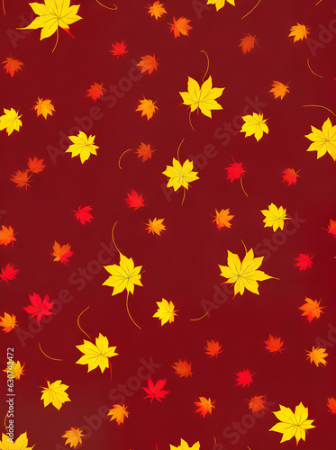 Floral autumn backdrop: red yellow leaves vintage.