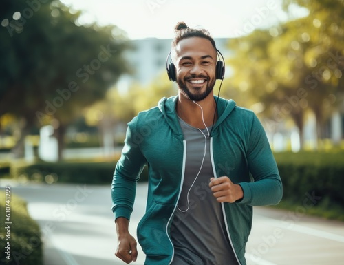 A young man on a morning jog