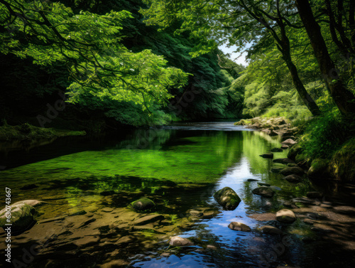 an outdoor swimming hole in summer