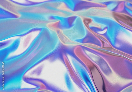 Abstract fluid holographic background. Colorful psychedelic grainy texture. Vaporwave style 90s. Modern abstract swirl illustration with polarization effect and colorful neon holographic stains.