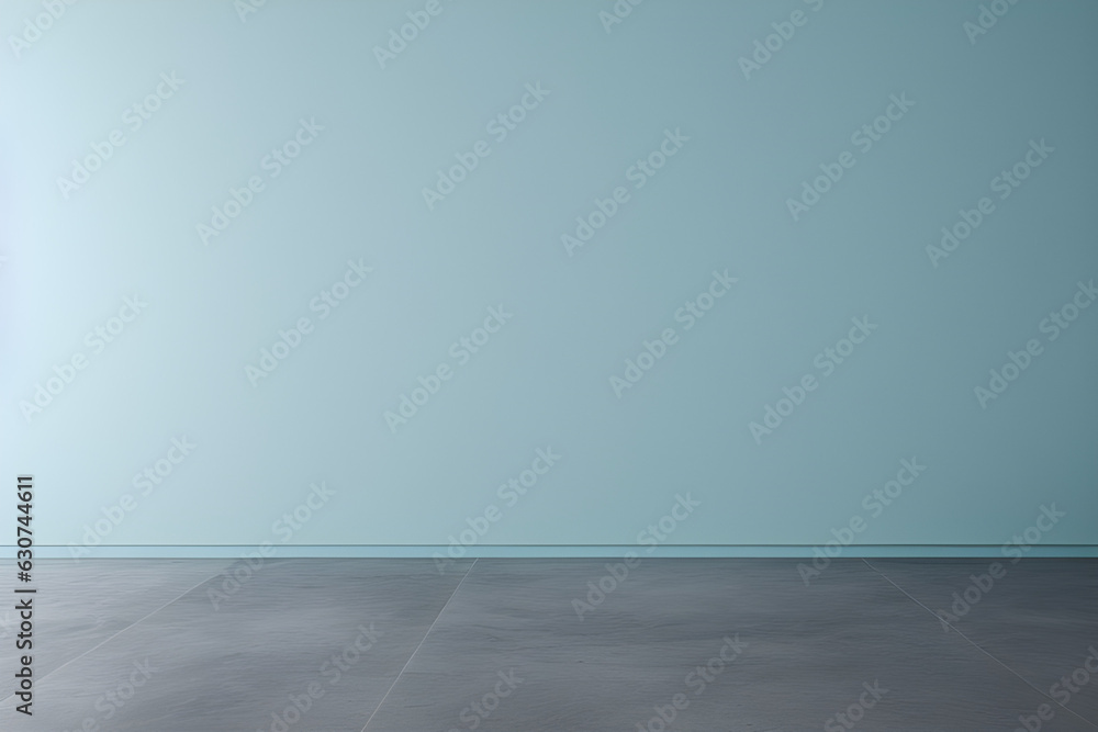 empty blue room Background Generative AI empty blue room Background Generative AI