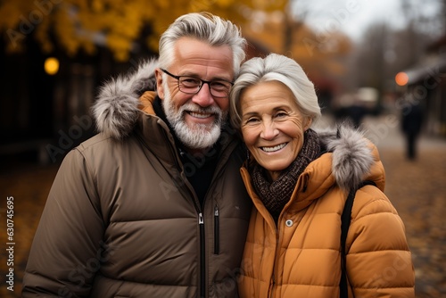 Happy elderly couple  generative AI