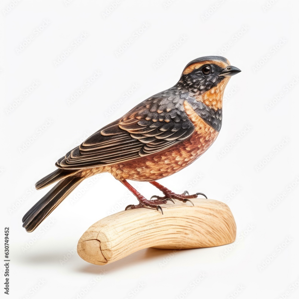 Fototapeta premium Buff-collared nightjar bird isolated on white. Generative AI