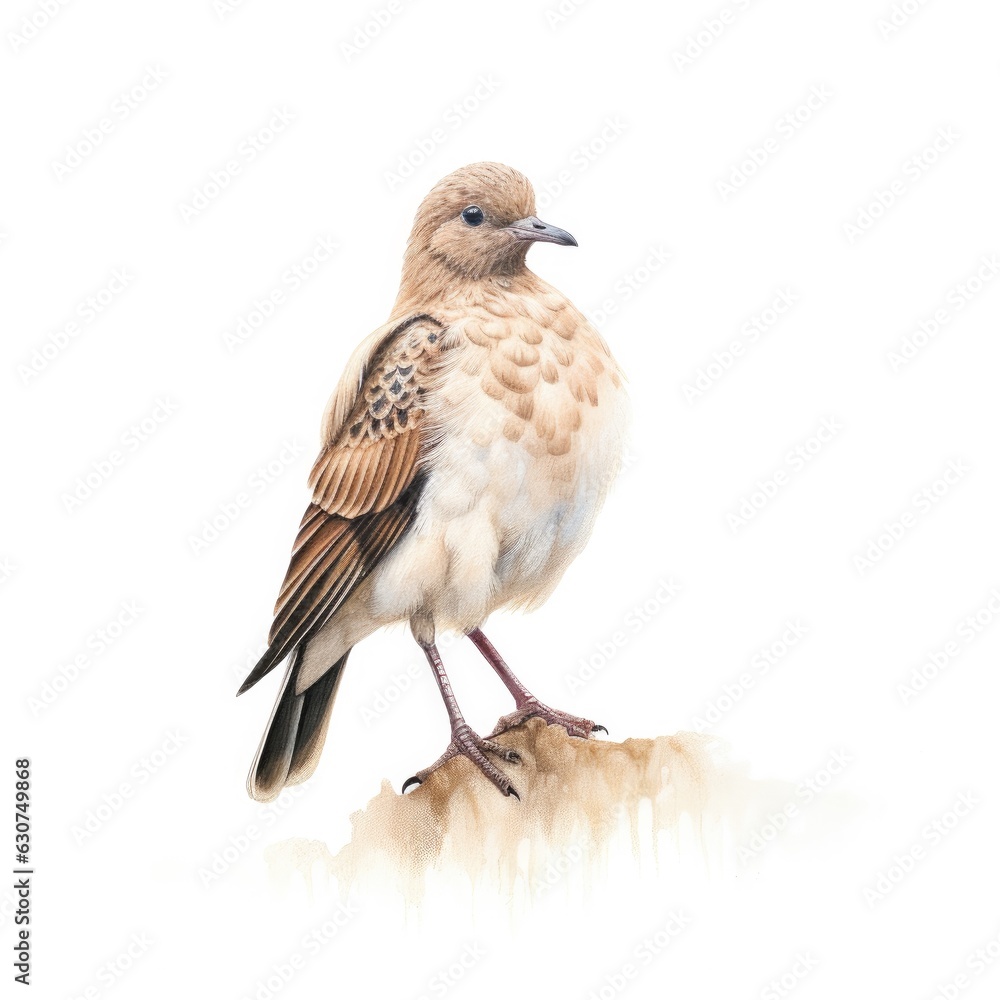 Common ground dove bird isolated on white. Generative AI Common ground dove bird isolated on white. Generative AI