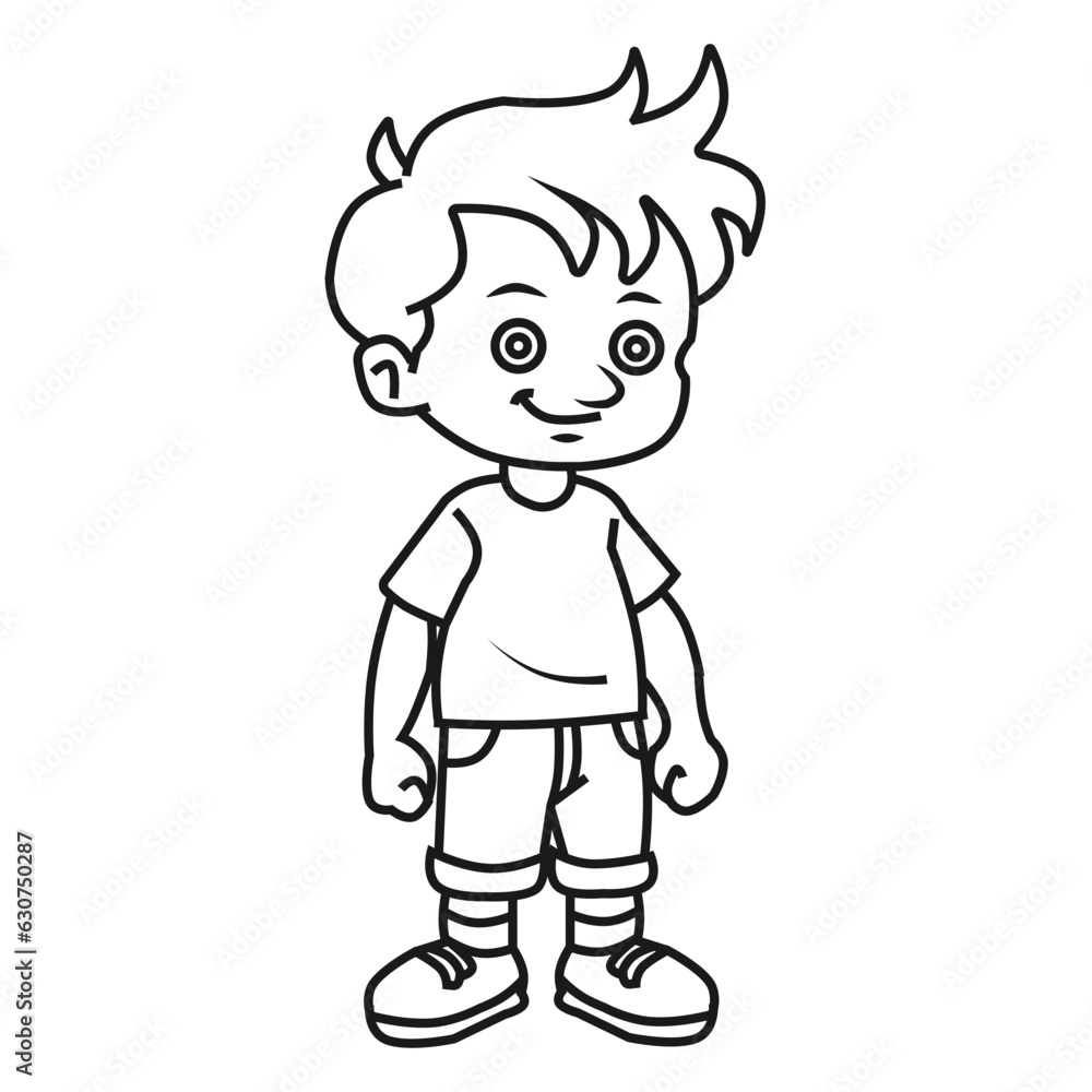 Boy Vector Cartoon Bw Stock Funny cartoon boy creation SRS Victor Boy Vector Cartoon Bw Stock Funny cartoon boy creation SRS Victor