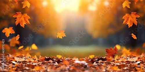Autumn Foliage. Colorful Maple Leaves in a Beautiful Natural Background
