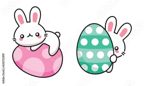 easter bunny with easter eggs clipart
