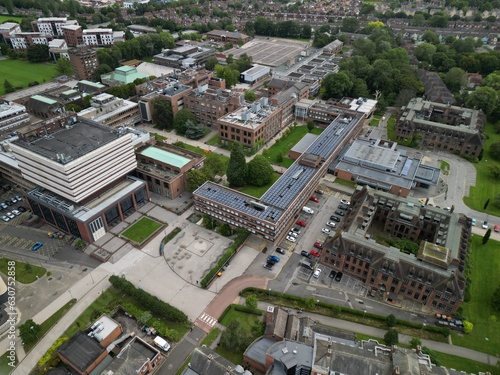 Aerial view of university of hull Campus, Cottingham road, Kingston upon Hull, Yorkshire. university of Hull. Public research college