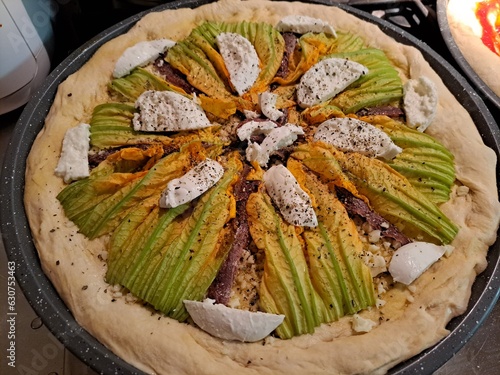 traditional italian pizza with bufala cheese