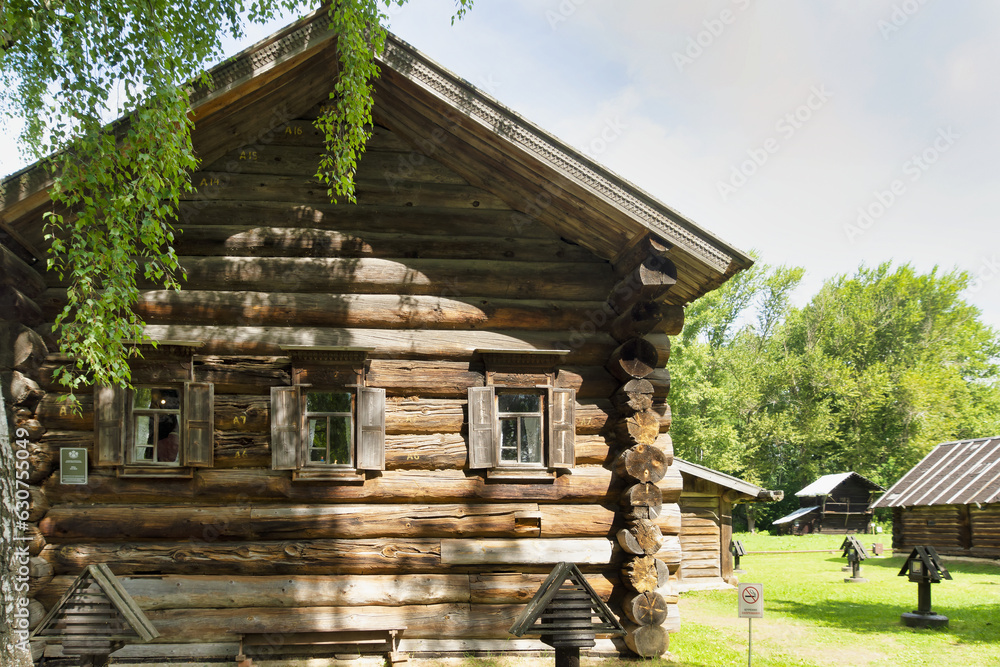 Log house. Museum of Wooden Architecture in Kostroma, Kostroma Sloboda, Russia