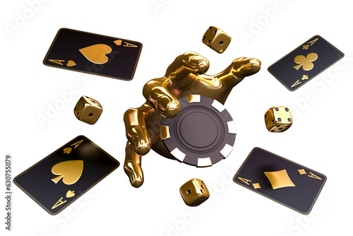 Photography casino cards poker balckjack baccarat 3d render 3d rendering illustration